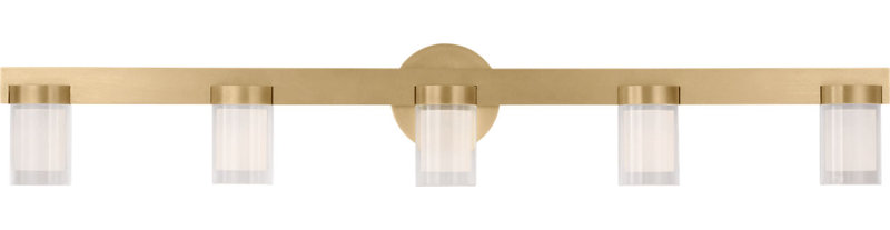 Esfera Small Bath, 5.9" H x 36" W x 3.4" D, Hand Rubbed Antique Brass