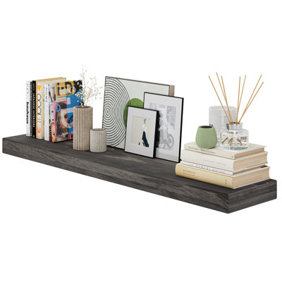 Tablette de support cachée 48 pouces, bibliothèque flottante pour décoration murale, salon et bureau, épaisseur de 2,5 po, 1pc