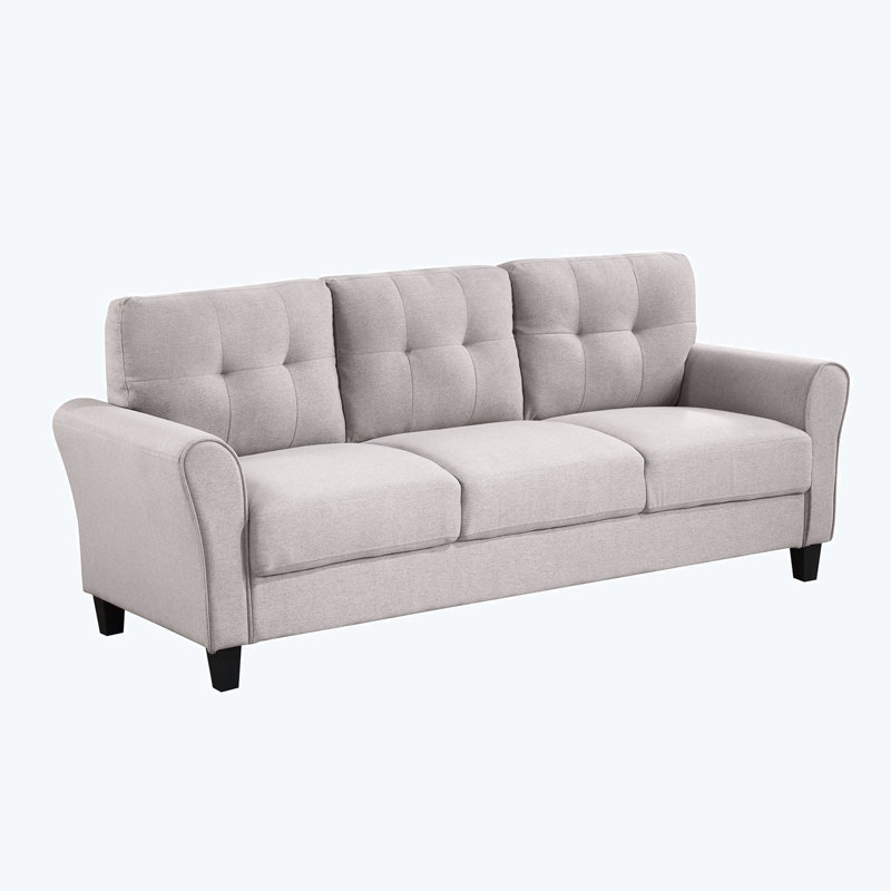 Nanshi Upholstered 79.9'' Sofa, Light Gray Linen Blend