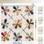 Rideaux de douche lumineux à motifs géométriques floraux, 71 x 71