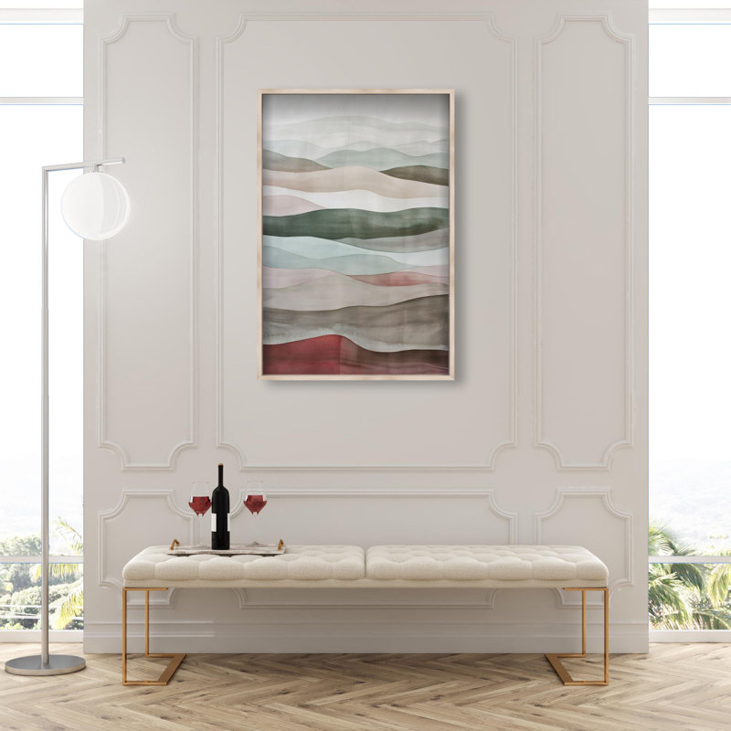 Oliver Gal Organic Layers Abstract - Luxury Shadowbox Framed Wall Art, 32'' H x 22'' W, Cream