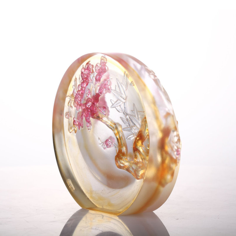 LIULI Crystal, Bamboo and Plum Blossom Sculpture, Tai Chi Series | The Rite of Spring
