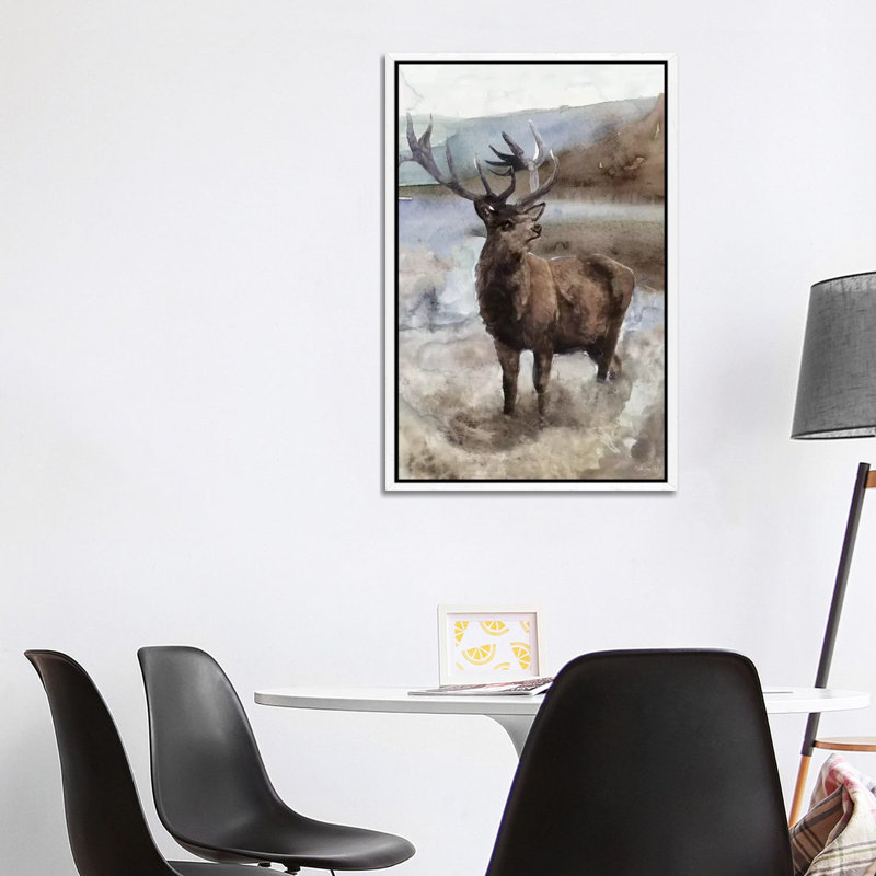 Grand Elk II 1 Piece Wall Art on Canvas, 101.6 cm H x 66.04 cm W, White Framed