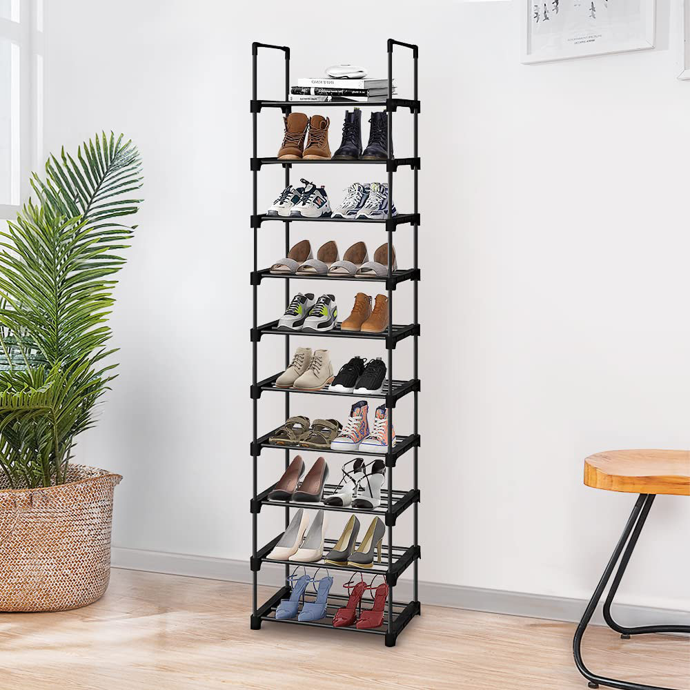 25 Pair 5-Tier Shoe Rack Stand Storage Organizer Spave Save Shelf Holder  Black