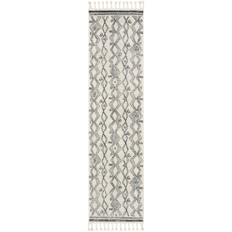 Tapis marocain gris, Tapis de couloir 2 pi 7 po x 9 pi 10 po