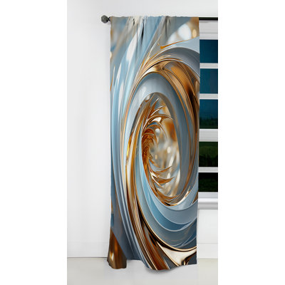 Haught - Spirals Curtain - Blackout Abstract Curtain - 1 Panels