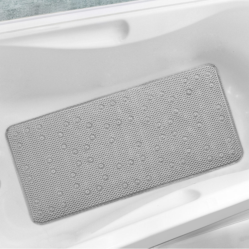 Tapis de douche antidérapant Azuela, Argent argent, 3 pi x 1 pi 5 po