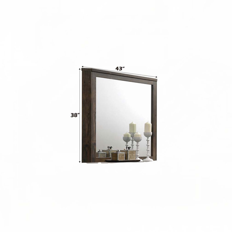 Miroir à finition noyer