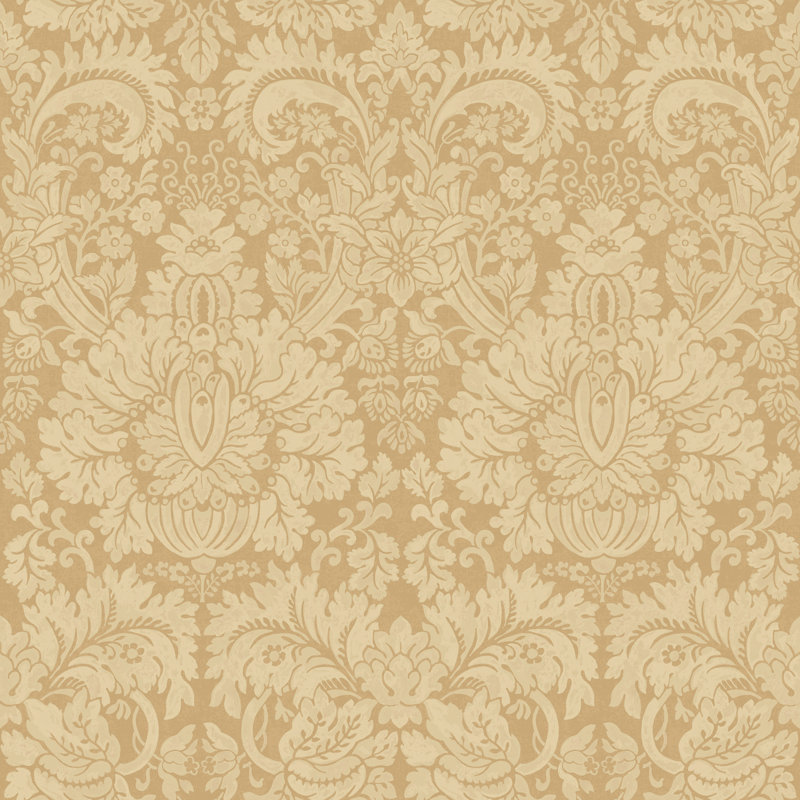 Queen's Damask - Aquamarine, Parchment