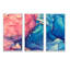 «Red and Blue Liquide Art I», reproduction de cadre flottant 3 pièces sur toile-1490607231-1490607230