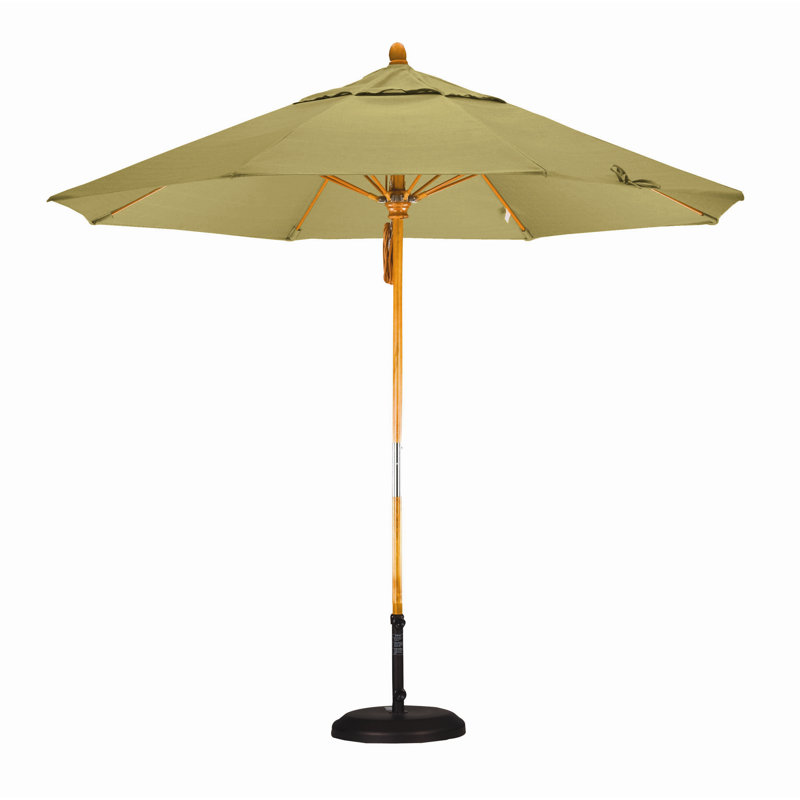 Parasol 9" Market, Sunbrella A Wheat, Marenti Wood