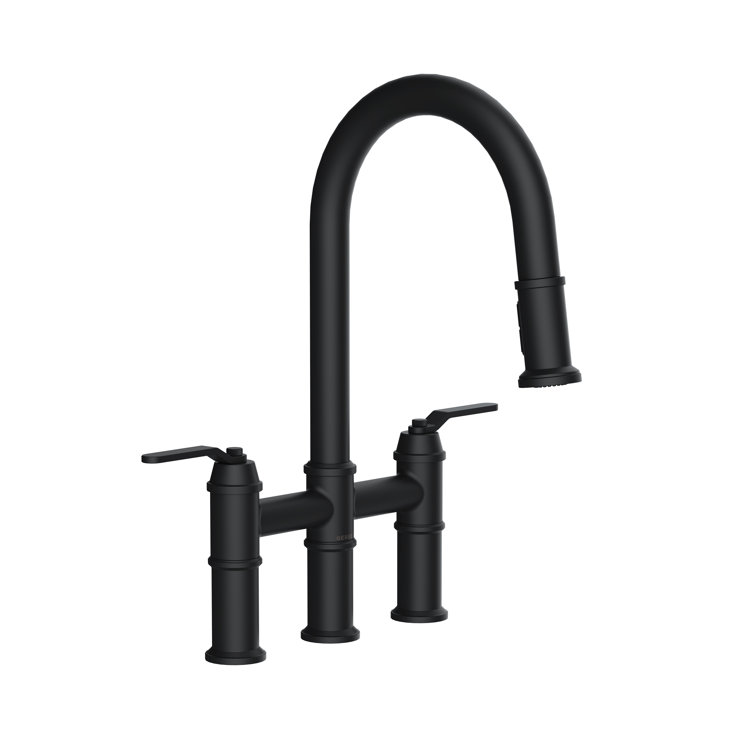 Kinzie 2-Handle Bridge Kitchen Faucet with Pull-Down Sprayer