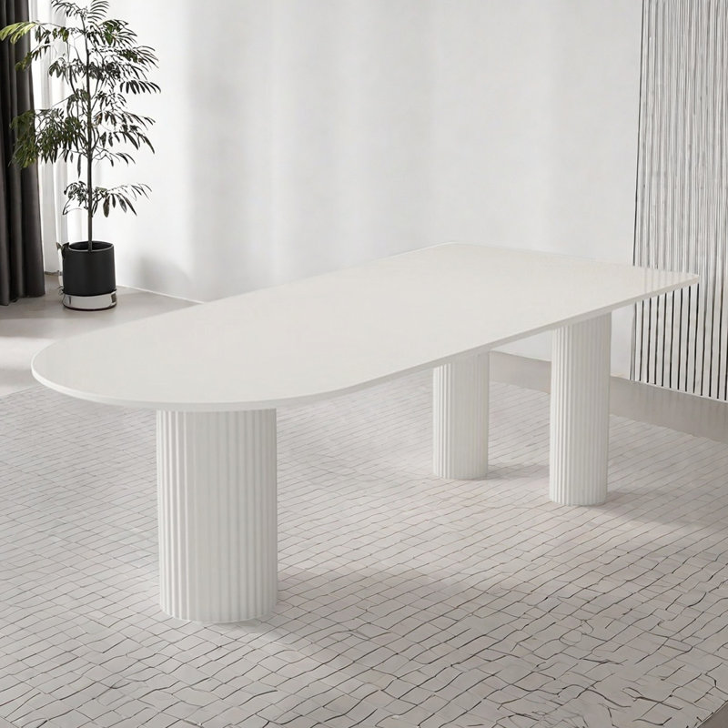 Table de salle à manger rectangulaire en pierre de luxe italienne, H 29,53 po x l 62,99 po x P 29,53 po