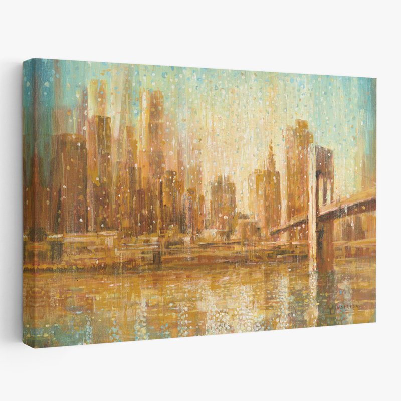 Contemporary Champagne City, 48" H x 32" W