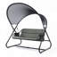 66 Inch Outdoor Swing Chair, Double Hanging, Sturdy Steel Frame, Black