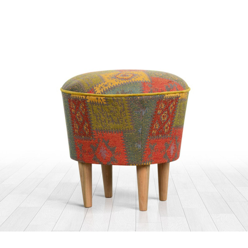 Parral 42Cm Wide Round Footstool Ottoman
