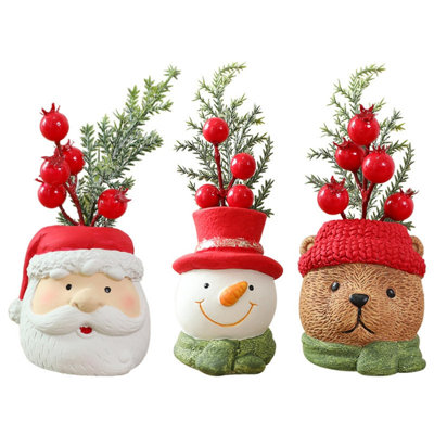 6.29-Inch Christmas Decorations Figurines, Festive Tabletop Ornaments for Home, Mantel, Fireplace, Xmas Party & Holiday Seasonal Indoor Decorative Accents, Santa Claus