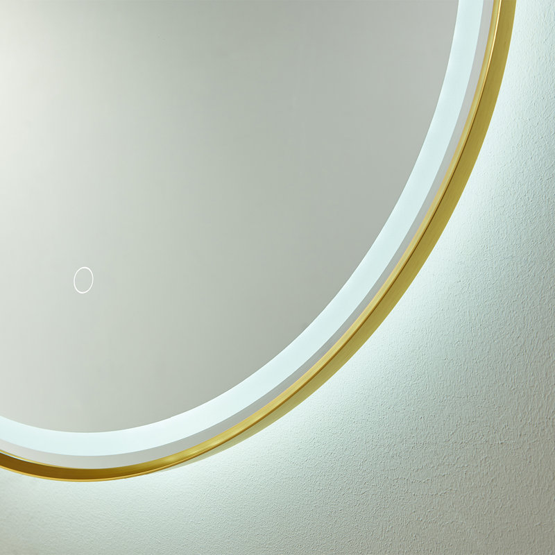 Miroir de salle de bain Orta, Or brossé, 36 po x 24 po