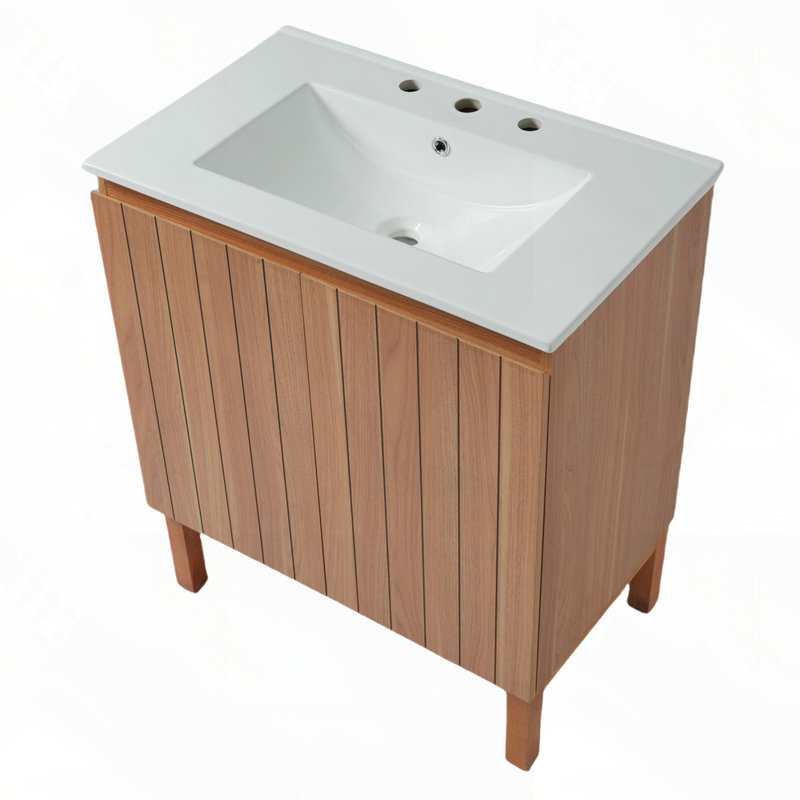 Meuble-lavabo de salle de bain avec lavabo en céramique
