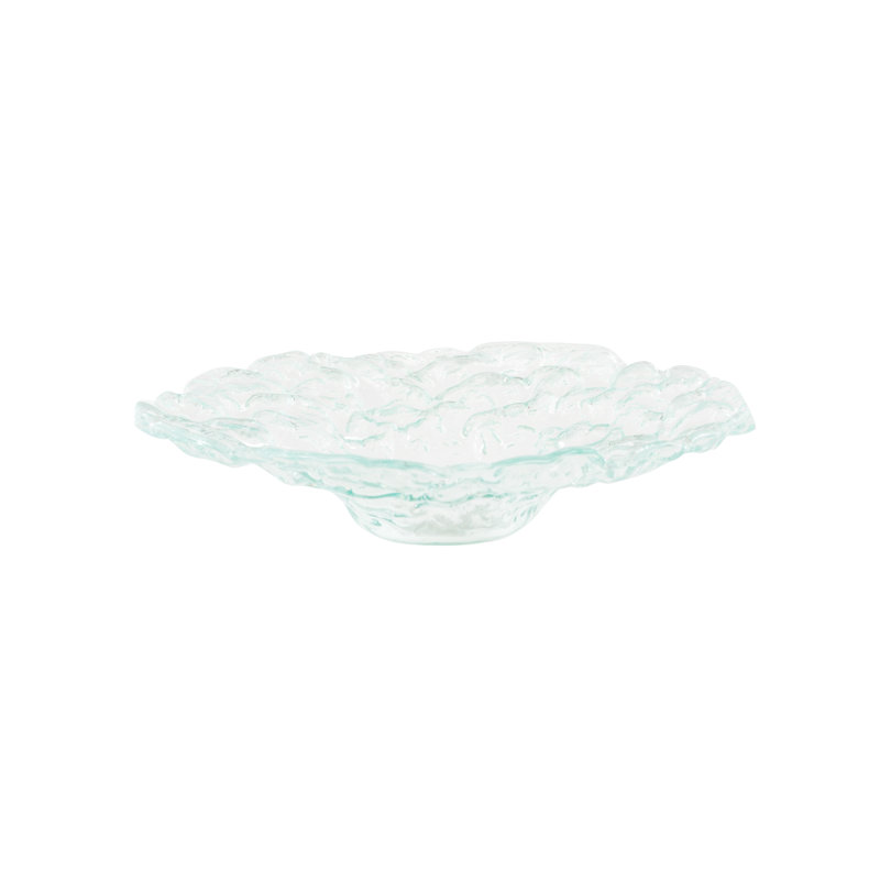 Bubble Glass Decorative Bowl, 3" H x 16" W x 16" D