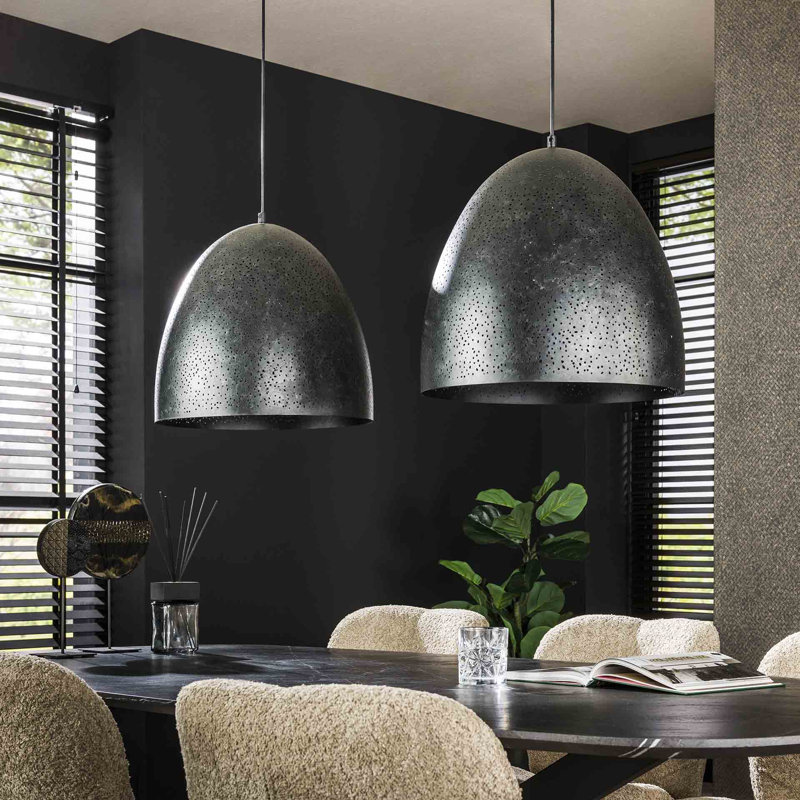 2 - Light Matte Black Kitchen Island Pendant