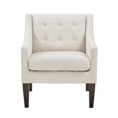 Contemporary Living Room Furniture 1Pc Accent Chair Gray Button-Tufted Fabric Upholstery