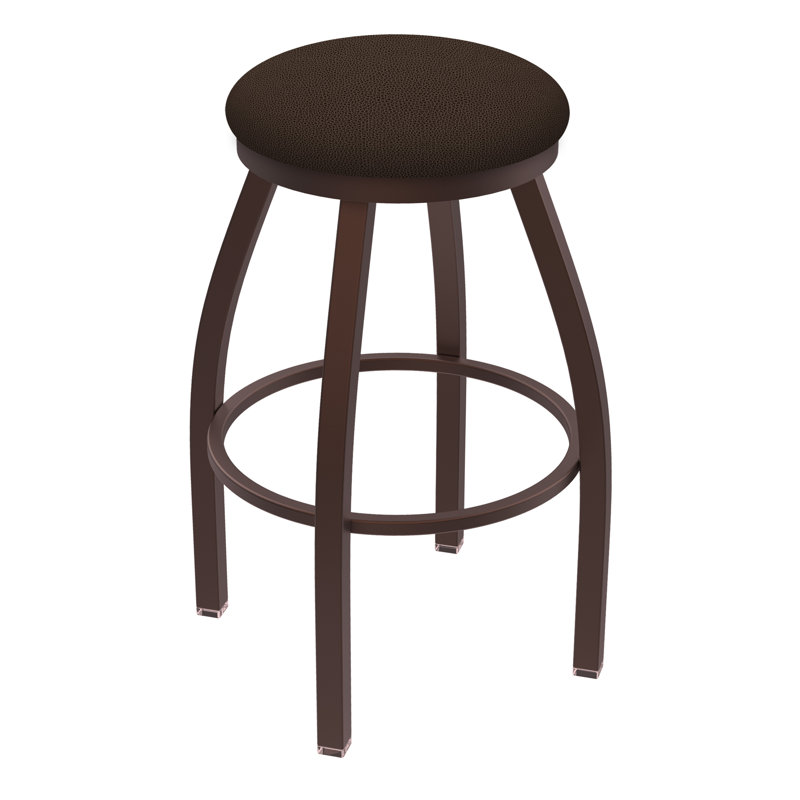 Cragin Swivel Upholstered Counter Stool, Bronze, Vinyl-Rein Coffee, Bar Stool (30” Seat Height)