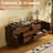 71" Wide Sideboard With Solid Wood Legs, Adjustable Shelves, Mid-century Modern Accent Cabinet, Wood Tv Stand