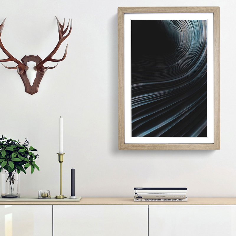 Moving Lines in Abstract - Picture Frame Photograph Print, 48cm H x 36cm W x 2cm D, Oak Framed