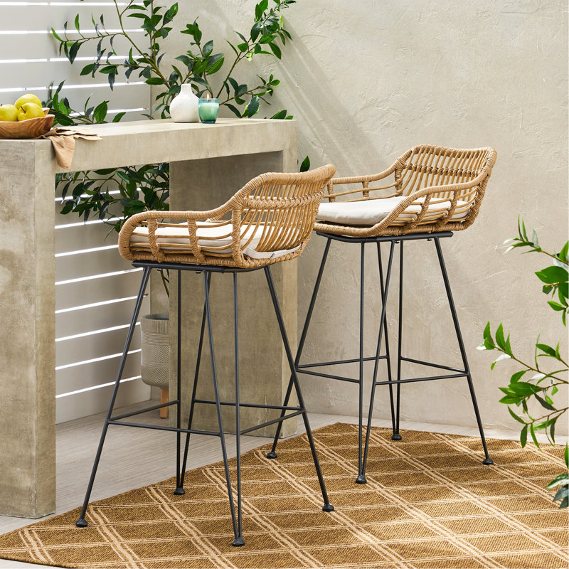 Barstool, Beige, Brown+Black