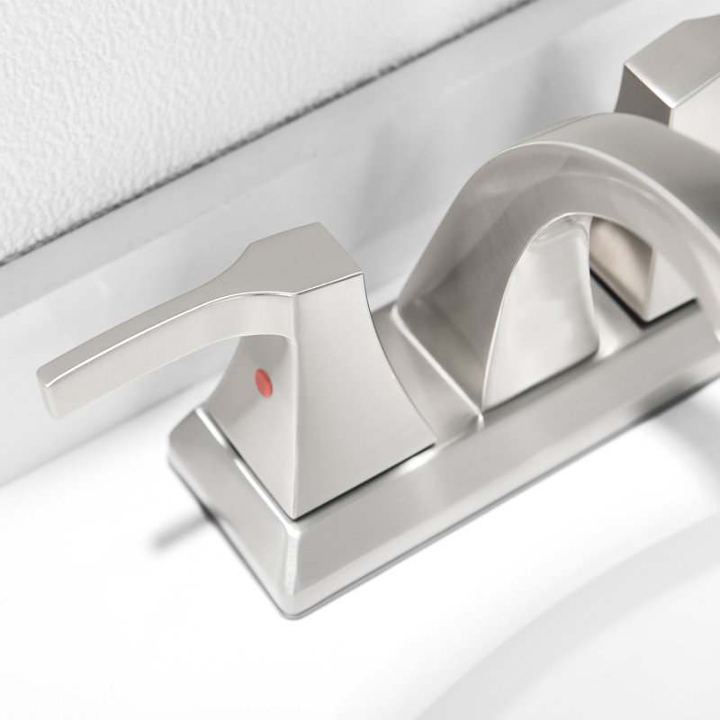 Robinet de salle de bain à ensemble central avec bonde, Nickel brossé