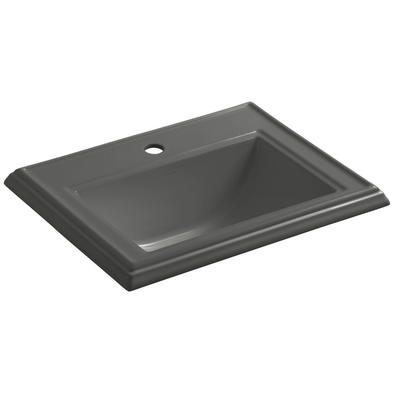 Memoirs® Rectangular Drop-In Bathroom Sink with Overflow, Thunder Gray, Single