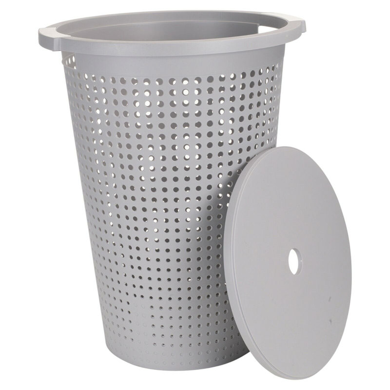 Plastic Laundry Bin with Handles, Grey