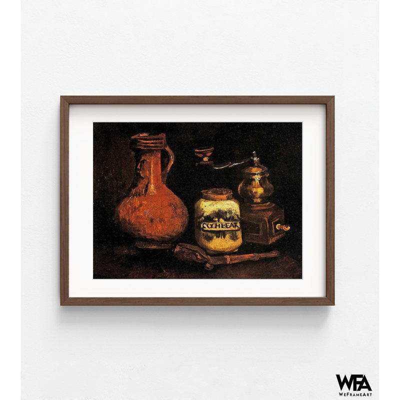 «Coffee Mill», par Vincent Van Gogh, H 16 po x l 12 po, Reproduction encadrée avec passe-partout, Brun