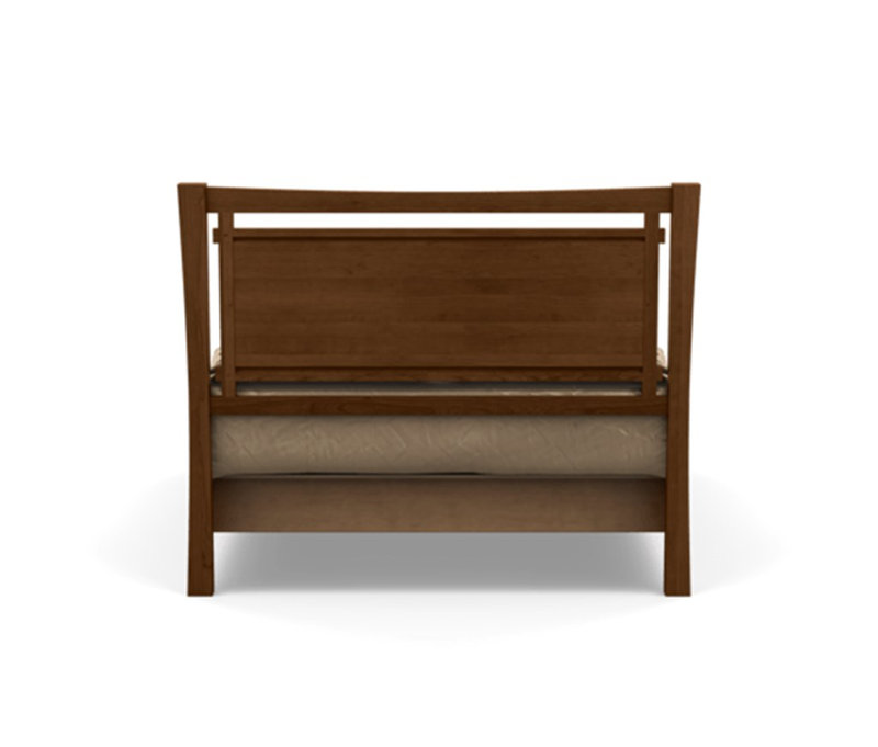 Monterey Upholstered Bed, California King, Ebony Leather, Saddle Cherry