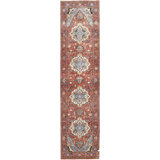 Hand Knotted Wool Area Rug in Red