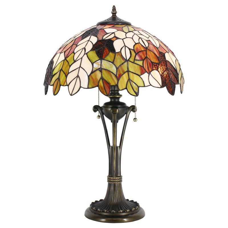 Tiffany Table Lamp Maple Leaf Stained Glass Desk Lamp 16X16X24 Inches Reading Light
