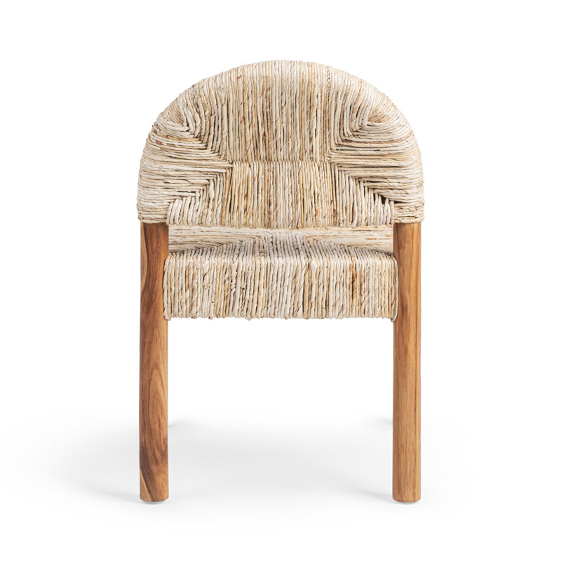 Elissa Set of 2 Abaca Dining Chairs, Natural, Natural
