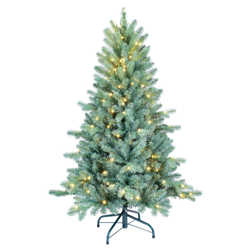Arbre de Noël artificiel épinette bleu pré-éclairé, 4"