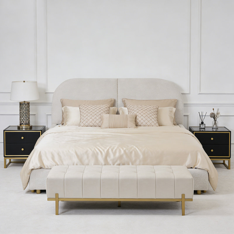 Cadre de lit grand lit, Beige