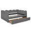 Lit de jour en vichy double avec deux tiroirs de rangement, port USB et adorable tissu en forme de vague-1289873622-1289873621