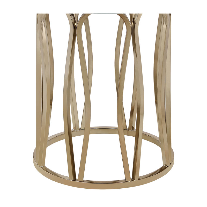 Table de bout d'appoint en verre et chocolat