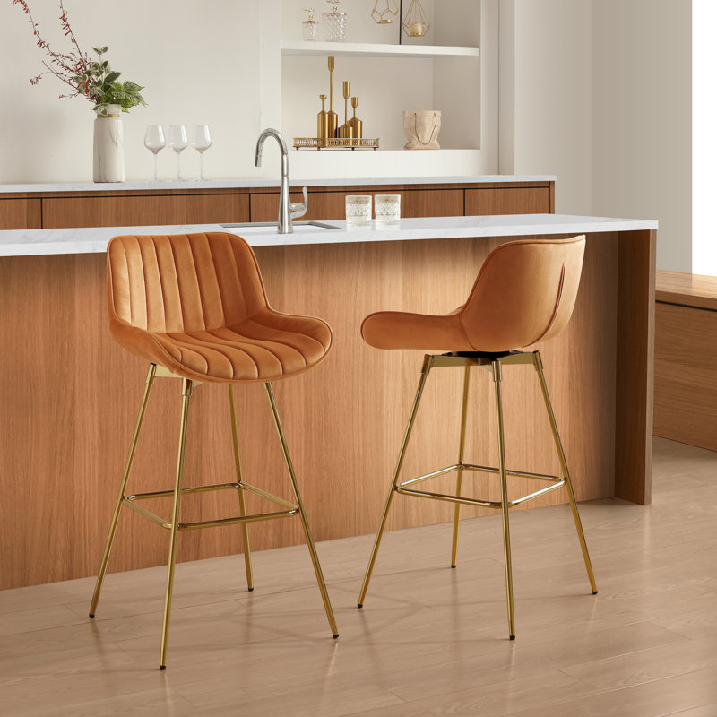 Neuhaus Swivel 28.34" Bar Stool, Caramel