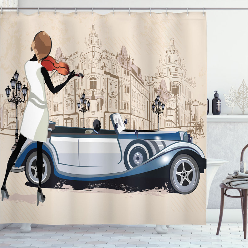 Shower Curtain with Hooks Included, 70" H x 69" W