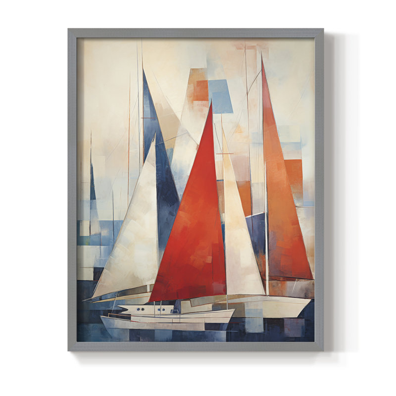 NAUTICAL Series CDVI, reproduction encadrée - bois massif, Gris, 11" H x 9" W