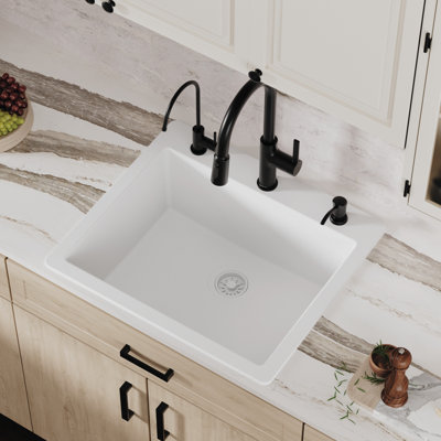 Karran Quartz 25'' X 22'' Single Bowl Drop-in Kitchen Sink