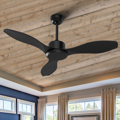 Karlena 48'' Ceiling Fan With Remote Control Without Lights For Bedroom (Set of 2)