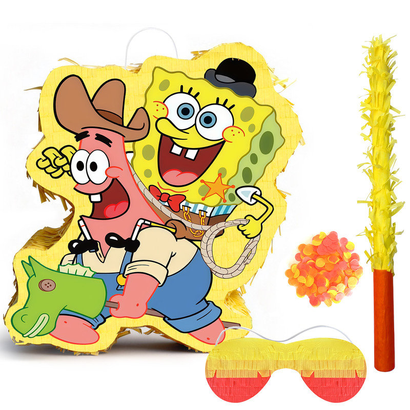 SpongeBob Party Decorations, ensemble de 4 pièces de pinatas SpongeBob pour fête d'anniversaire