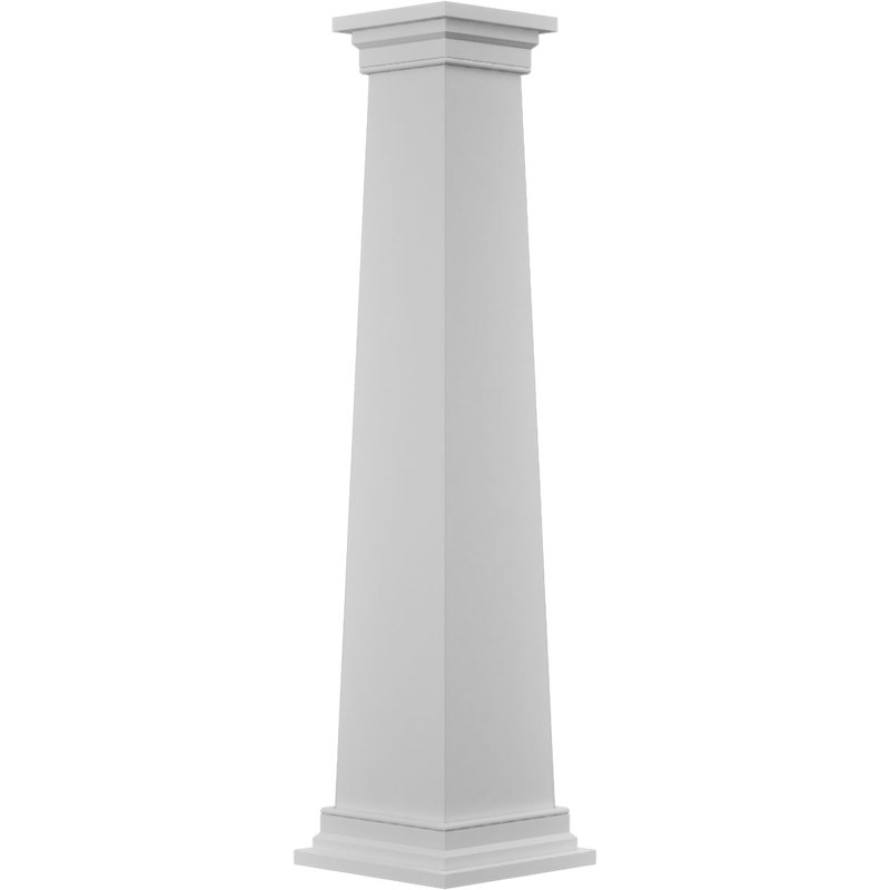 Ensemble de colonne carrée classique en PVC lisse lisse et standard Craftsman, H 96 po x l 11,63 po