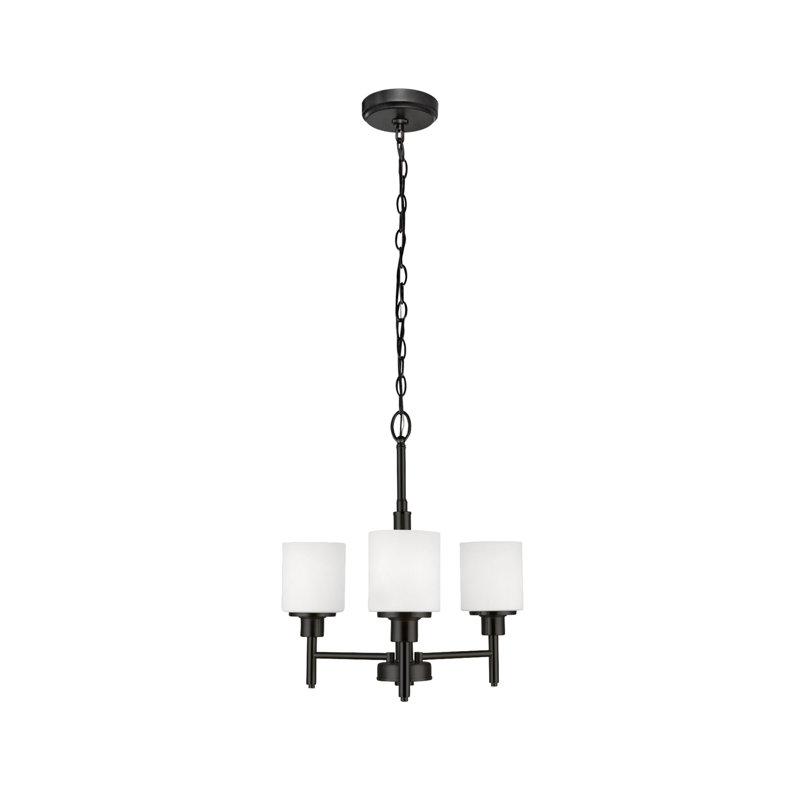 Lustre classique / traditionnel à 3 lumières Jorelys, Noir mat